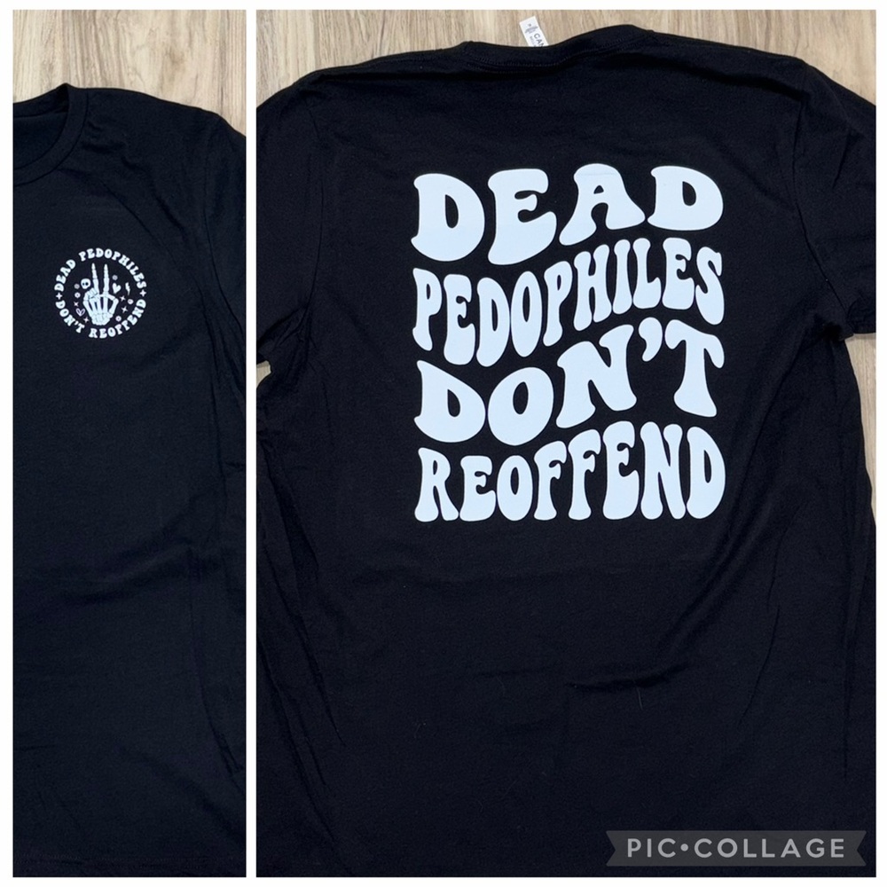 Bella Canvas Black Graphic Tee dead pedophiles don’t reoffend